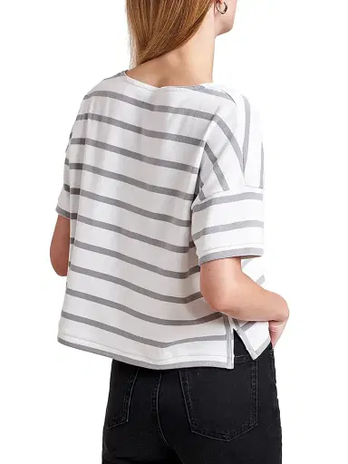 La Ligne Women's Breton Short Sleeve Tee - White Light Grey | Thumbnail 6 La Ligne Women's Breton Short Sleeve Tee - White Light Grey | Thumbnail 6