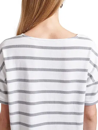 La Ligne Women's Breton Short Sleeve Tee - White Light Grey | Thumbnail 7 La Ligne Women's Breton Short Sleeve Tee - White Light Grey | Thumbnail 7