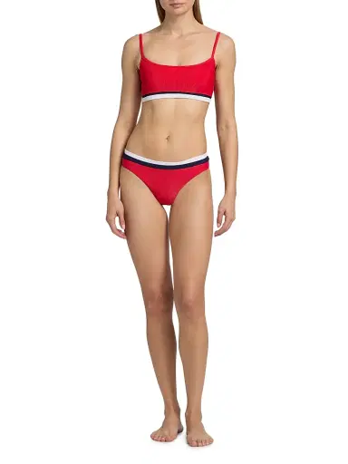 BEACH RIOT Women's Saffron Colorblocked Bikini Bottom - Crimson Firework - Size Large | Thumbnail 2 BEACH RIOT Women's Saffron Colorblocked Bikini Bottom - Crimson Firework - Size Large | Thumbnail 2