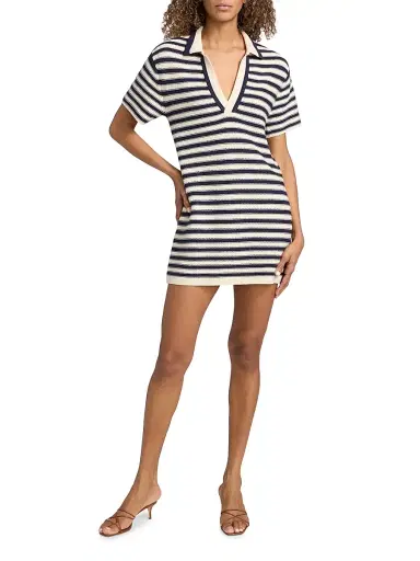 TANYA TAYLOR Women's Joni Stripe Polo Minidress | Thumbnail 2 TANYA TAYLOR Women's Joni Stripe Polo Minidress | Thumbnail 2