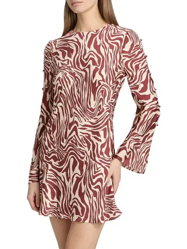 Tanya Taylor Women's Demi Button Sleeve Minidress - Redwood Cream Multi | Thumbnail 3 Tanya Taylor Women's Demi Button Sleeve Minidress - Redwood Cream Multi | Thumbnail 3
