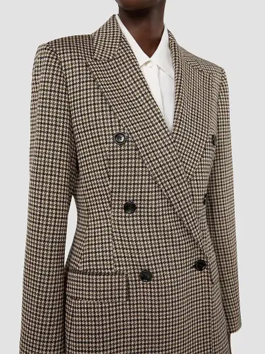 Max Mara Women's Double Breasted Houndstooth Jersey Blazer - Multicolor Black - Size 10 | Thumbnail 5 Max Mara Women's Double Breasted Houndstooth Jersey Blazer - Multicolor Black - Size 10 | Thumbnail 5