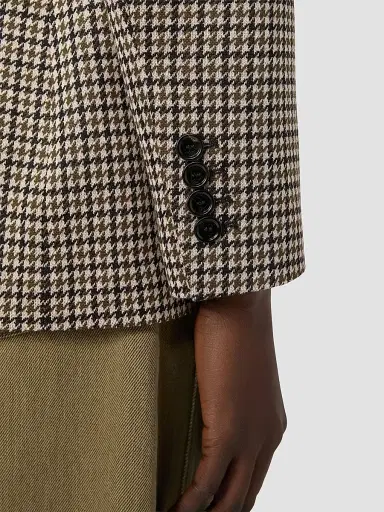 Max Mara Women's Double Breasted Houndstooth Jersey Blazer - Multicolor Black - Size 10 | Thumbnail 6 Max Mara Women's Double Breasted Houndstooth Jersey Blazer - Multicolor Black - Size 10 | Thumbnail 6
