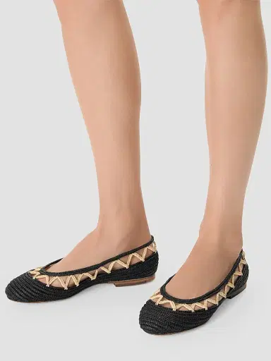 Odissì Women's Bea Zigzag Raffia Ballet Flats - Miscellaneous - Size 10 | Thumbnail 2 Odissì Women's Bea Zigzag Raffia Ballet Flats - Miscellaneous - Size 10 | Thumbnail 2