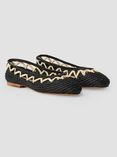 Odissì Women's Bea Zigzag Raffia Ballet Flats - Miscellaneous - Size 10 | Thumbnail 3 Odissì Women's Bea Zigzag Raffia Ballet Flats - Miscellaneous - Size 10 | Thumbnail 3
