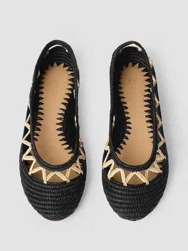 Odissì Women's Bea Zigzag Raffia Ballet Flats - Miscellaneous - Size 10 | Thumbnail 4 Odissì Women's Bea Zigzag Raffia Ballet Flats - Miscellaneous - Size 10 | Thumbnail 4