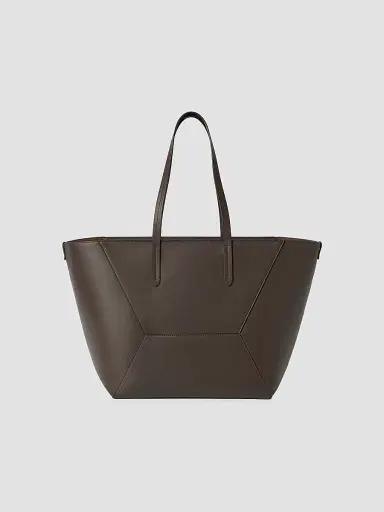 Brunello Cucinelli Women's Duo Tote Bag in Calfskin Leather with Monili - Brown | Thumbnail 3 Brunello Cucinelli Women's Duo Tote Bag in Calfskin Leather with Monili - Brown | Thumbnail 3