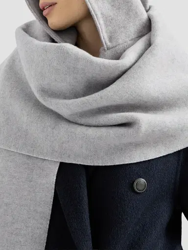 Brunello Cucinelli Women's Hooded Wool and Cashmere Knit Scarf | Thumbnail 3 Brunello Cucinelli Women's Hooded Wool and Cashmere Knit Scarf | Thumbnail 3