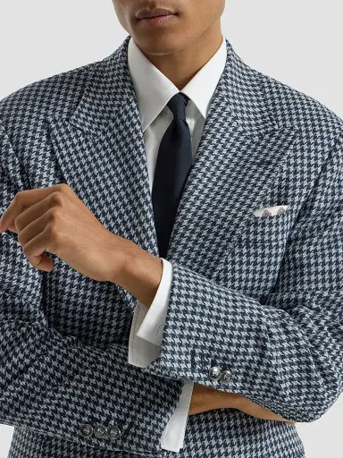 Brunello Cucinelli Men's Virgin Wool Tie - Azure | Thumbnail 2 Brunello Cucinelli Men's Virgin Wool Tie - Azure | Thumbnail 2