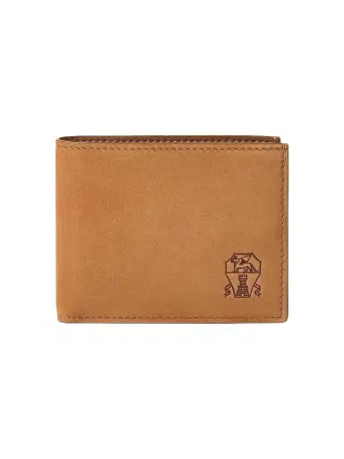 Brunello Cucinelli Men's Nubuck Wallet - Cognac | Thumbnail 1 Brunello Cucinelli Men's Nubuck Wallet - Cognac | Thumbnail 1