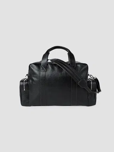Brunello Cucinelli Men's Grained Calfskin Leisure Bag - Black | Thumbnail 3 Brunello Cucinelli Men's Grained Calfskin Leisure Bag - Black | Thumbnail 3