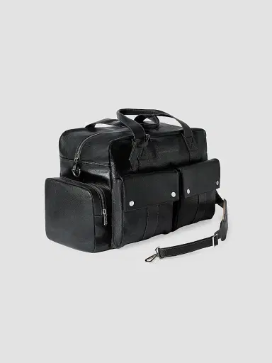 Brunello Cucinelli Men's Grained Calfskin Leisure Bag - Black | Thumbnail 4 Brunello Cucinelli Men's Grained Calfskin Leisure Bag - Black | Thumbnail 4