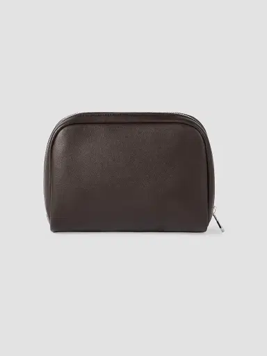 Brunello Cucinelli Smooth Calfskin Slim Beauty Case - Brown | Thumbnail 2 Brunello Cucinelli Smooth Calfskin Slim Beauty Case - Brown | Thumbnail 2