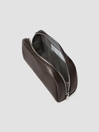 Brunello Cucinelli Smooth Calfskin Slim Beauty Case - Brown | Thumbnail 4 Brunello Cucinelli Smooth Calfskin Slim Beauty Case - Brown | Thumbnail 4