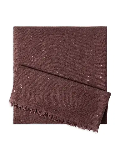 Brunello Cucinelli Women's Cashmere and Silk Diamond Yarn Scarf - Grape | Thumbnail 1 Brunello Cucinelli Women's Cashmere and Silk Diamond Yarn Scarf - Grape | Thumbnail 1