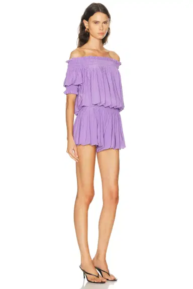 Norma Kamali Short Sleeve Peasant Puff Romper | Thumbnail 2 Norma Kamali Short Sleeve Peasant Puff Romper | Thumbnail 2
