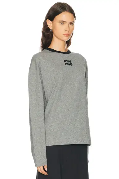 Miu Miu Jersey Top | Thumbnail 2 Miu Miu Jersey Top | Thumbnail 2