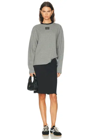 Miu Miu Jersey Top | Thumbnail 4 Miu Miu Jersey Top | Thumbnail 4