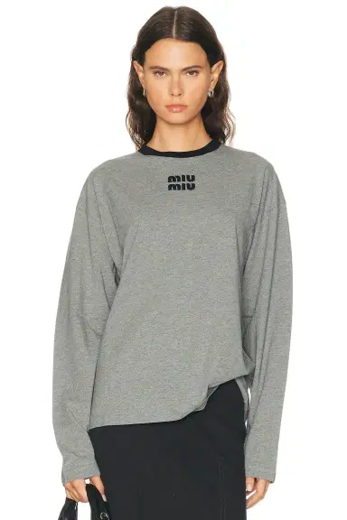 Miu Miu Jersey Top | Thumbnail 1 Miu Miu Jersey Top | Thumbnail 1
