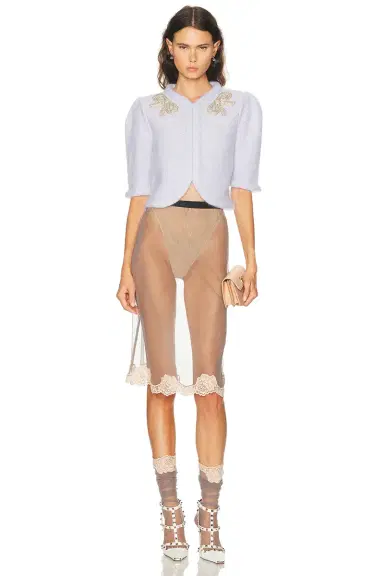 Valentino Lace Jersey Skirt | Thumbnail 5 Valentino Lace Jersey Skirt | Thumbnail 5