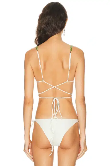 DOLLA for FWRD Dolores Wrap Tortoli Pearl Straps Bikini Top | Thumbnail 3 DOLLA for FWRD Dolores Wrap Tortoli Pearl Straps Bikini Top | Thumbnail 3