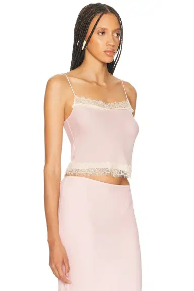 Helsa Viscose Georgette Cami With Lace | Thumbnail 2 Helsa Viscose Georgette Cami With Lace | Thumbnail 2