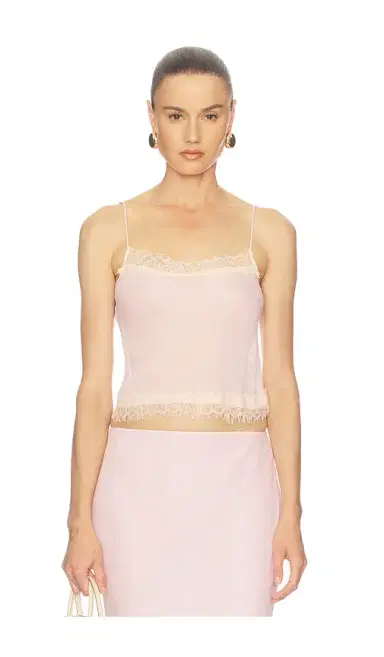 Helsa Viscose Georgette Cami With Lace | Thumbnail 5 Helsa Viscose Georgette Cami With Lace | Thumbnail 5