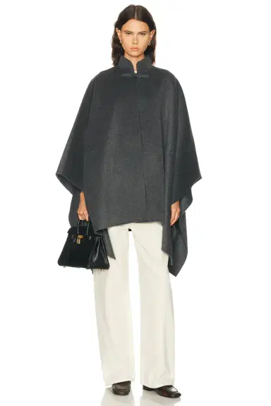 Rohe Double Faced Wool Pankou Closure Poncho | Thumbnail 2 Rohe Double Faced Wool Pankou Closure Poncho | Thumbnail 2