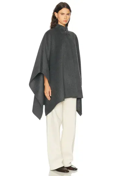 Rohe Double Faced Wool Pankou Closure Poncho | Thumbnail 3 Rohe Double Faced Wool Pankou Closure Poncho | Thumbnail 3
