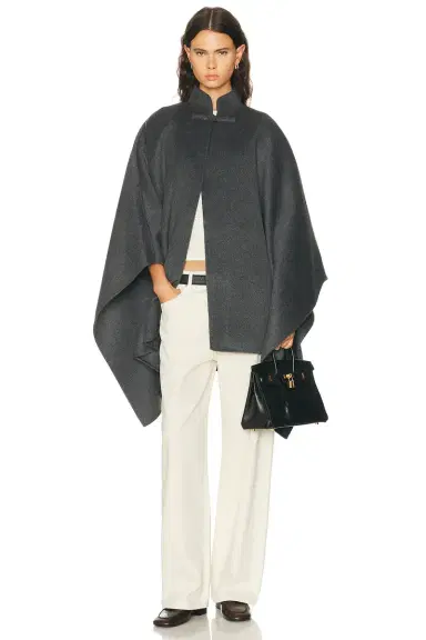 Rohe Double Faced Wool Pankou Closure Poncho | Thumbnail 1 Rohe Double Faced Wool Pankou Closure Poncho | Thumbnail 1