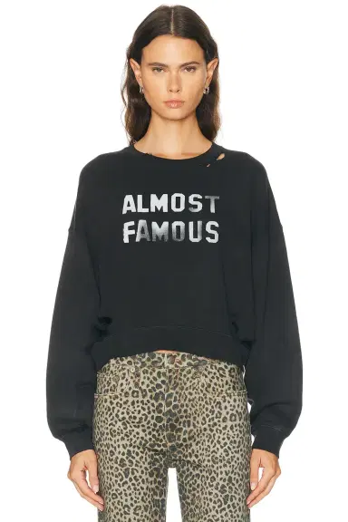 R13 Almost Famous Cropped Crewneck Sweatshirt | Thumbnail 2 R13 Almost Famous Cropped Crewneck Sweatshirt | Thumbnail 2