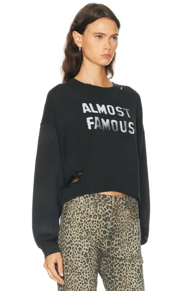 R13 Almost Famous Cropped Crewneck Sweatshirt | Thumbnail 3 R13 Almost Famous Cropped Crewneck Sweatshirt | Thumbnail 3
