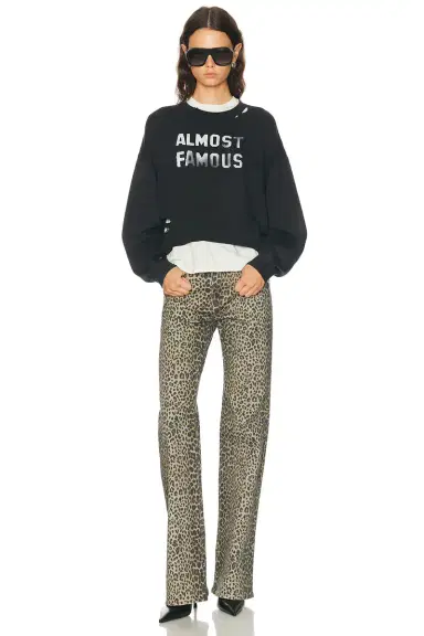 R13 Almost Famous Cropped Crewneck Sweatshirt | Thumbnail 5 R13 Almost Famous Cropped Crewneck Sweatshirt | Thumbnail 5