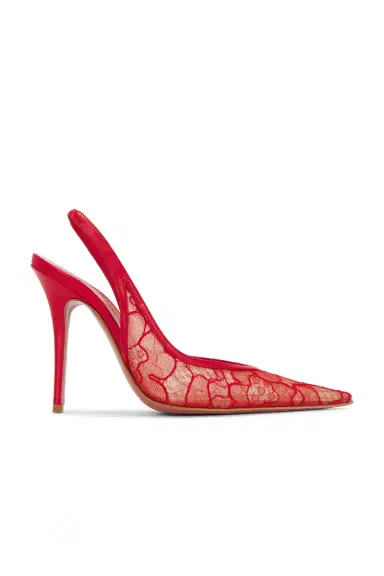 Amina Muaddi Anok 105 Lace Slingback Pump | Thumbnail 1 Amina Muaddi Anok 105 Lace Slingback Pump | Thumbnail 1