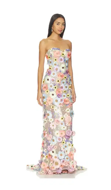 Bronx and Banco Jasmine Floral Strapless Gown | Thumbnail 2 Bronx and Banco Jasmine Floral Strapless Gown | Thumbnail 2