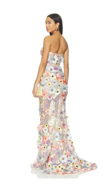 Bronx and Banco Jasmine Floral Strapless Gown | Thumbnail 3 Bronx and Banco Jasmine Floral Strapless Gown | Thumbnail 3