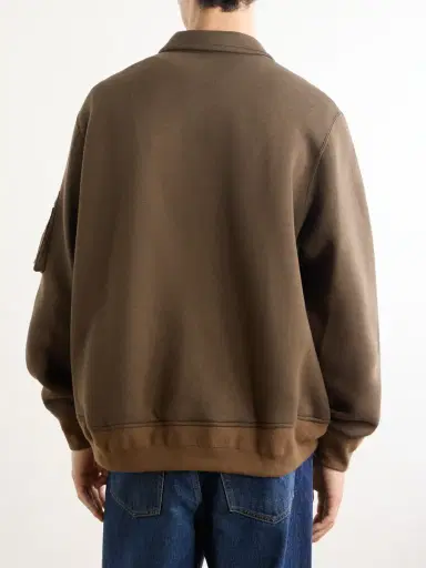 Sacai Cotton-Blend Half-Zip Sweater - Men | Thumbnail 4 Sacai Cotton-Blend Half-Zip Sweater - Men | Thumbnail 4
