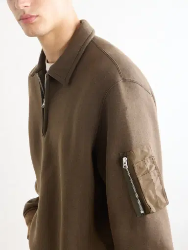 Sacai Cotton-Blend Half-Zip Sweater - Men | Thumbnail 5 Sacai Cotton-Blend Half-Zip Sweater - Men | Thumbnail 5