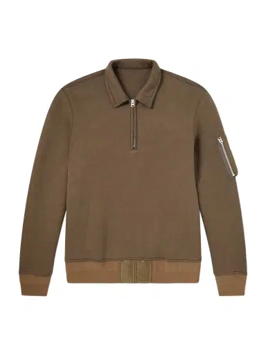 Sacai Cotton-Blend Half-Zip Sweater - Men | Thumbnail 1 Sacai Cotton-Blend Half-Zip Sweater - Men | Thumbnail 1