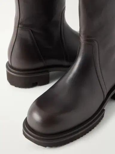 Rick Owens Creeper Gabe Washed Leather Lace-Up Boots - Men | Thumbnail 5 Rick Owens Creeper Gabe Washed Leather Lace-Up Boots - Men | Thumbnail 5