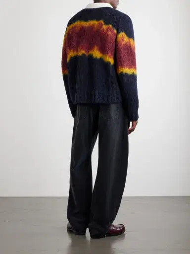 Sacai Chusen-Dyed Wool-Blend Polo Sweater - Men | Thumbnail 4 Sacai Chusen-Dyed Wool-Blend Polo Sweater - Men | Thumbnail 4