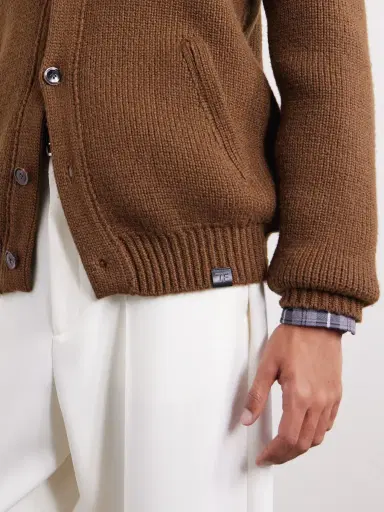 Tom Ford Bouclé-Trimmed Ribbed Cashmere Cardigan - Men | Thumbnail 5 Tom Ford Bouclé-Trimmed Ribbed Cashmere Cardigan - Men | Thumbnail 5