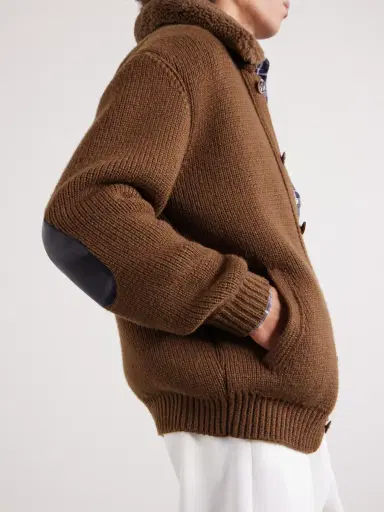 Tom Ford Bouclé-Trimmed Ribbed Cashmere Cardigan - Men | Thumbnail 6 Tom Ford Bouclé-Trimmed Ribbed Cashmere Cardigan - Men | Thumbnail 6