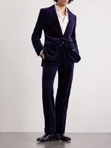 Tom Ford Atticus Straight-Leg Cotton-Blend Velvet Suit Trousers - Men | Thumbnail 2 Tom Ford Atticus Straight-Leg Cotton-Blend Velvet Suit Trousers - Men | Thumbnail 2