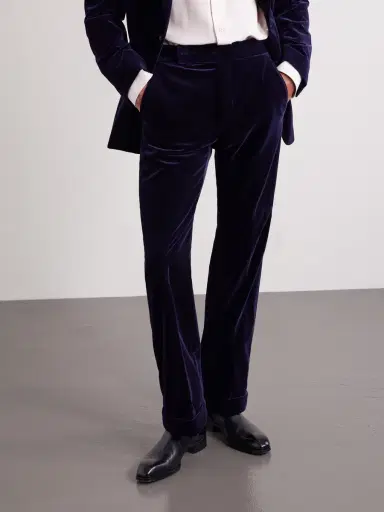 Tom Ford Atticus Straight-Leg Cotton-Blend Velvet Suit Trousers - Men | Thumbnail 3 Tom Ford Atticus Straight-Leg Cotton-Blend Velvet Suit Trousers - Men | Thumbnail 3