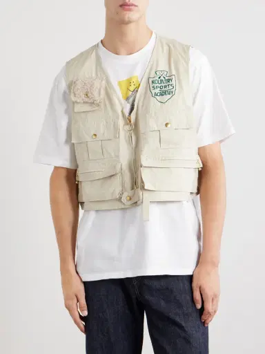KAPITAL Cropped Cotton-Blend Poplin Vest - Men | Thumbnail 3 KAPITAL Cropped Cotton-Blend Poplin Vest - Men | Thumbnail 3