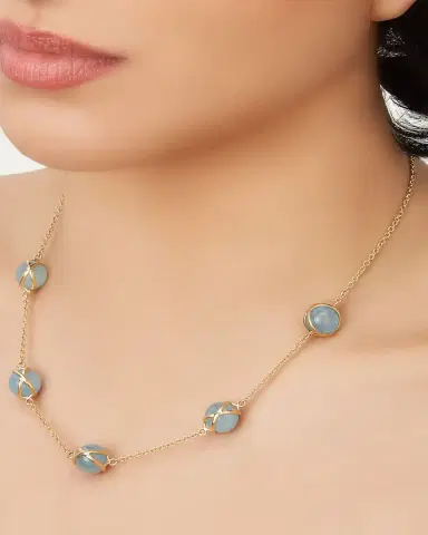 L. Klein 18k Gold Prisma Aquamarine Chain Necklace | Thumbnail 2 L. Klein 18k Gold Prisma Aquamarine Chain Necklace | Thumbnail 2