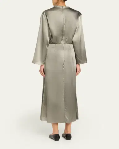 Giorgio Armani Ombre Print Silk Long-Sleeve Midi Dress | Thumbnail 3 Giorgio Armani Ombre Print Silk Long-Sleeve Midi Dress | Thumbnail 3