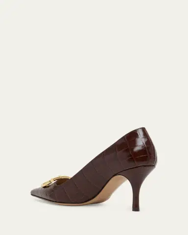 Ferragamo 70mm Lara Croc-Embossed Leather Pumps | Thumbnail 2 Ferragamo 70mm Lara Croc-Embossed Leather Pumps | Thumbnail 2