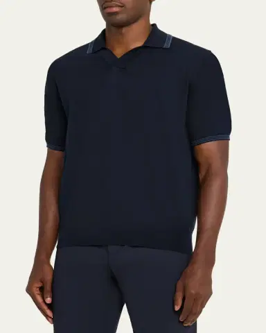 Fioroni Men's Giza Cotton Polo | Thumbnail 4 Fioroni Men's Giza Cotton Polo | Thumbnail 4